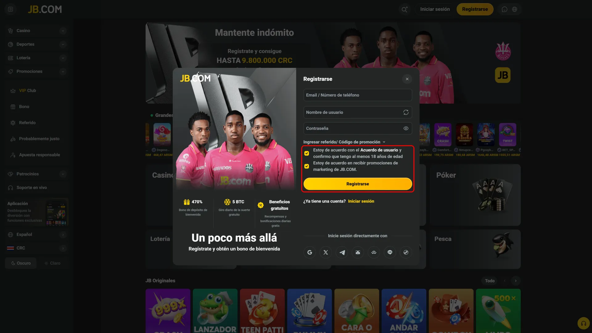 JB verifica datos y deja entrar a jugadores ticos.