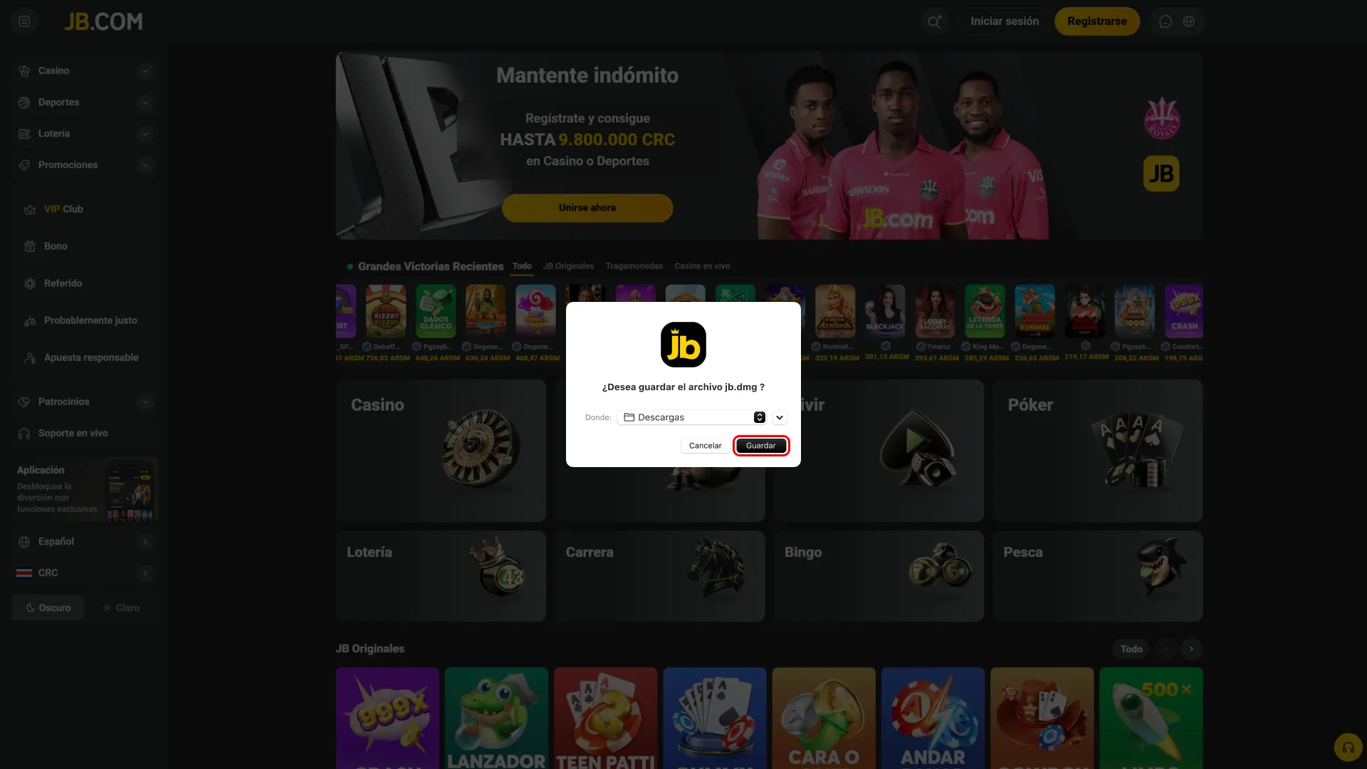 JB permite descargar el archivo para Mac sin complicaciones.