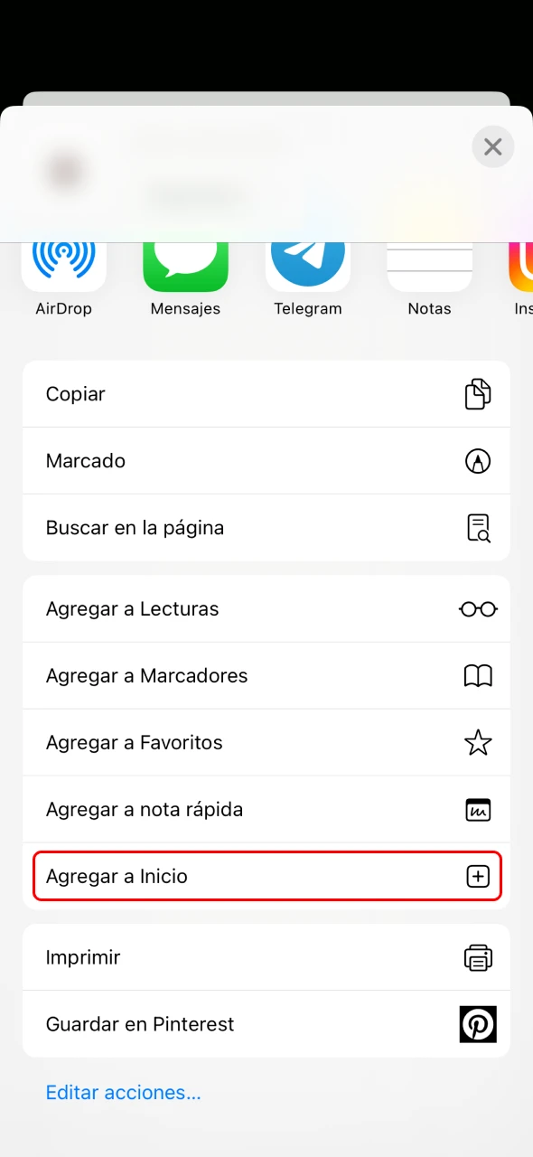 JB en Costa Rica permite agregar la app a pantalla de inicio.