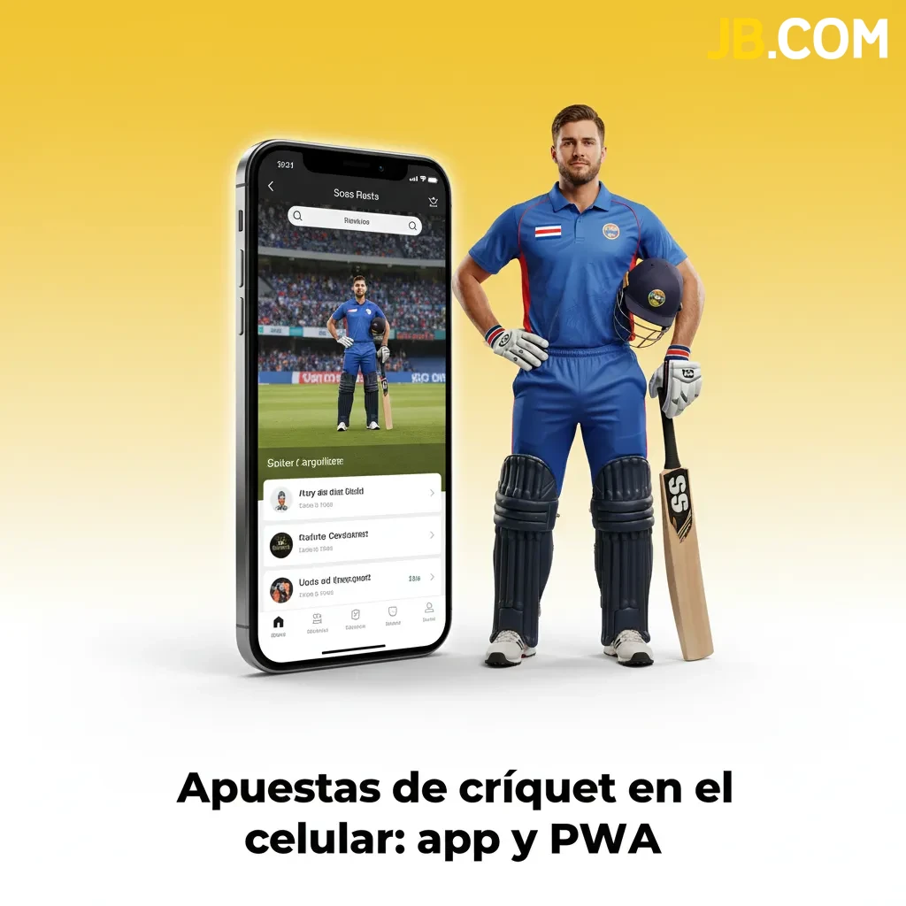 Teléfonos con la app JB de apuestas de críquet, con cuotas en vivo, conmutador Pre‑match/En vivo y cupón en pantalla.