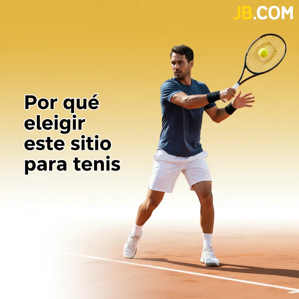Infografía de sitio de apuestas de tenis JB: cuotas competitivas, mercados ATP/WTA/ITF, cash out, pagos CRC y soporte local.