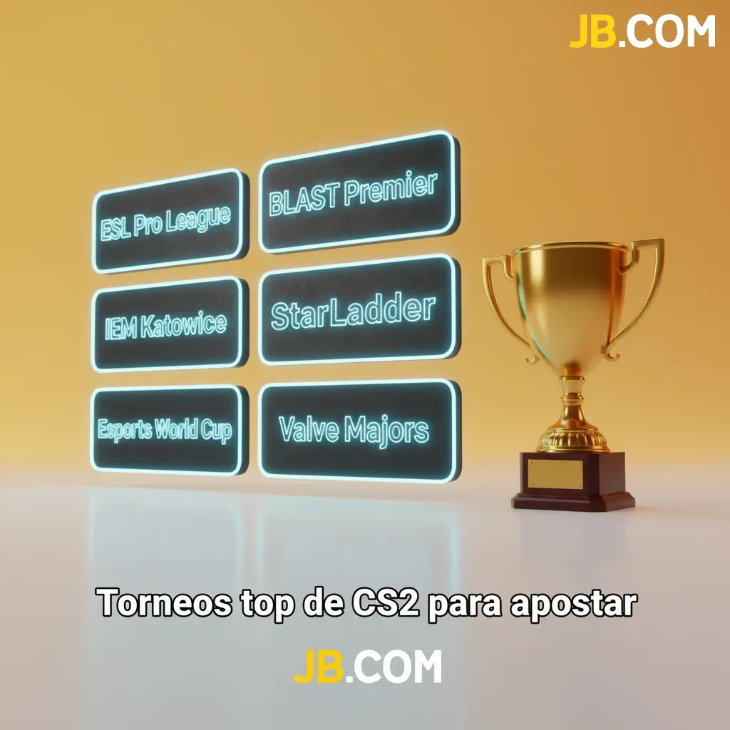Logos de torneos top de CS2 (ESL, BLAST, IEM, EWC, Majors, StarLadder) con calendario y brackets para apostar.
