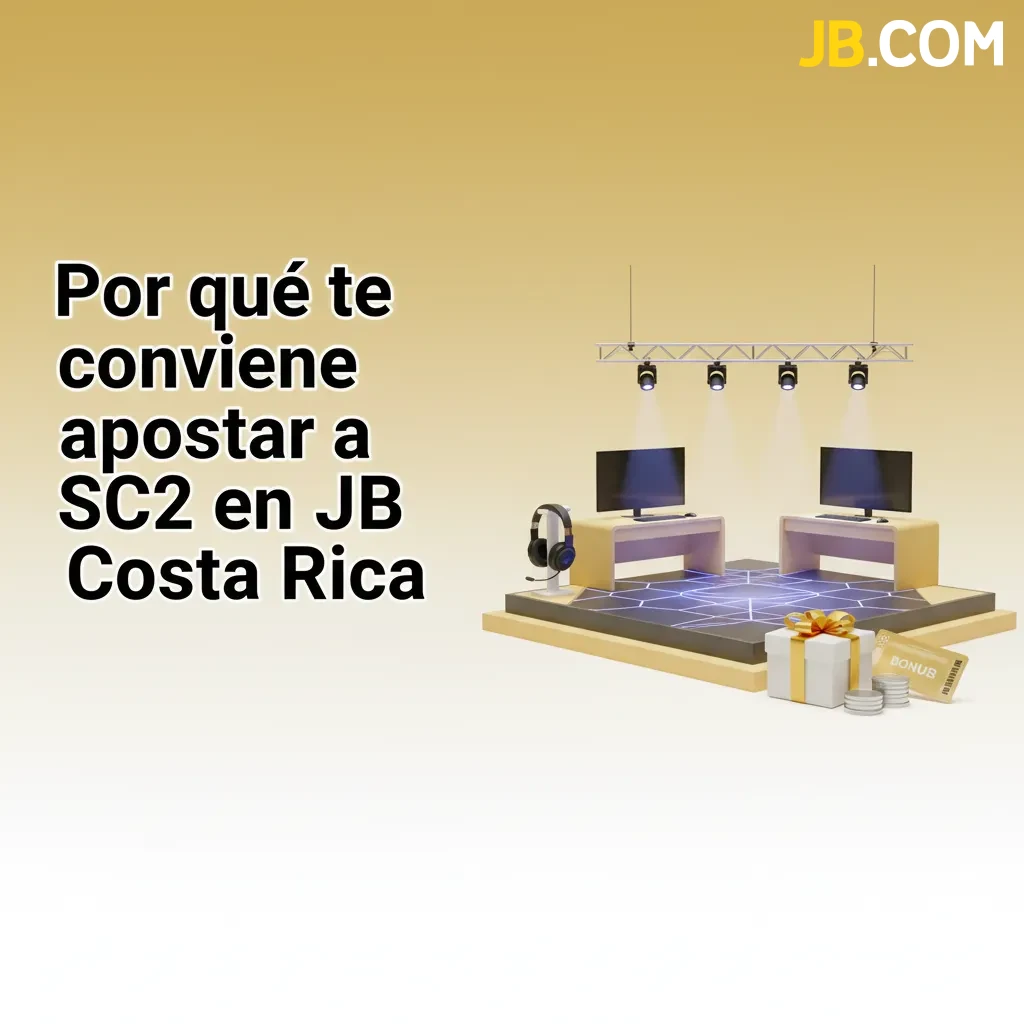Gráfico promocional de SC2 en JB Costa Rica: bono 9.800.000 CRC, SINPE Móvil, app, soporte 24/7 y cuotas competitivas