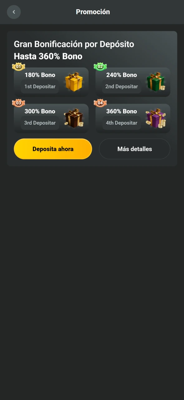 JB permite seleccionar el bono disponible.