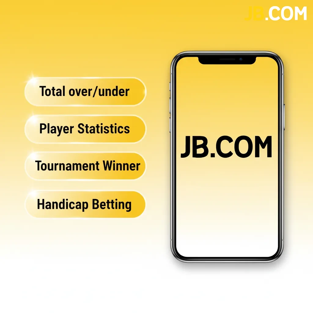 Infografía de la app JB con tipos de apuestas: sencilla, combinada, sistema, hándicap asiático, más/menos y en vivo.